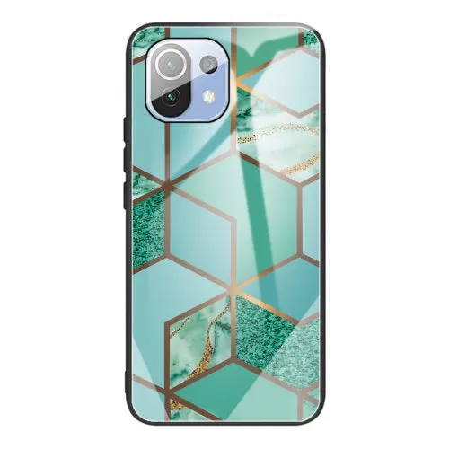 For Xiaomi Mi 11 Abstract Marble Pattern Glass Protective Case(Abstract