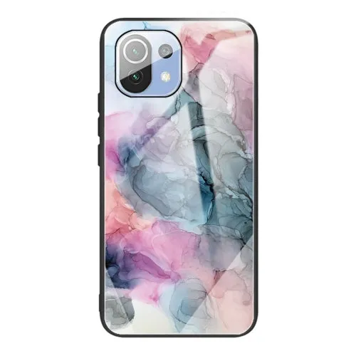 For Xiaomi Mi 11 Abstract Marble Pattern Glass Protective Case(Abstract