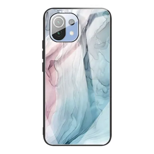 For Xiaomi Mi 11 Abstract Marble Pattern Glass Protective Case(Abstract