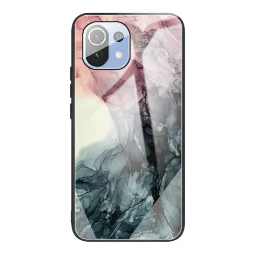For Xiaomi Mi 11 Abstract Marble Pattern Glass Protective Case(Abstract