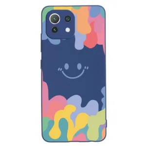 For Xiaomi Mi 11 Painted Smiley Face Pattern Liquid Silicone Shockproof Case(Dark