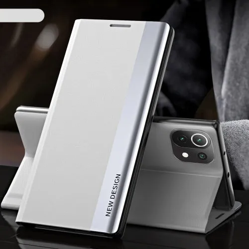 For Xiaomi Mi 11 Side Electroplated Magnetic Ultra-Thin Horizontal Flip Leather Case with