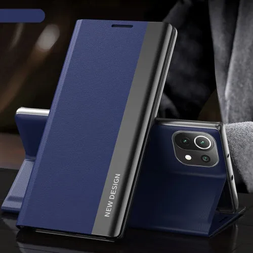 For Xiaomi Mi 11 Side Electroplated Magnetic Ultra-Thin Horizontal Flip Leather Case with
