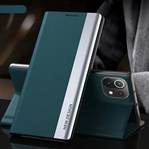 For Xiaomi Mi 11 Side Electroplated Magnetic Ultra-Thin Horizontal Flip Leather Case with