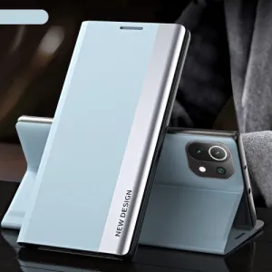 For Xiaomi Mi 11 Side Electroplated Magnetic Ultra-Thin Horizontal Flip Leather Case with