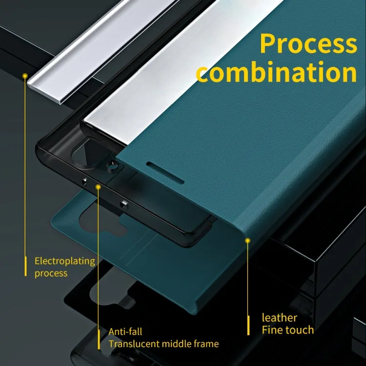 For Xiaomi Mi 11 Side Electroplated Magnetic Ultra-Thin Horizontal Flip Leather Case with