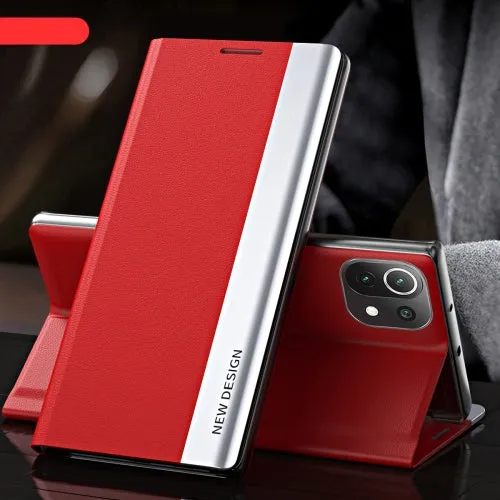 For Xiaomi Mi 11 Side Electroplated Magnetic Ultra-Thin Horizontal Flip Leather Case with