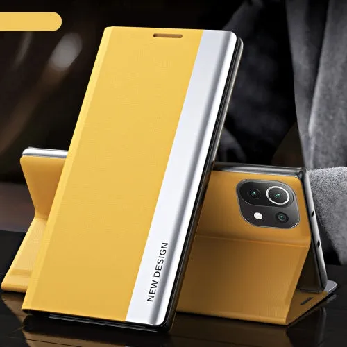 For Xiaomi Mi 11 Side Electroplated Magnetic Ultra-Thin Horizontal Flip Leather Case with