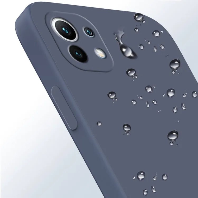 For Xiaomi Mi 11 Solid Color Imitation Liquid Silicone Straight Edge Dropproof Full Coverage