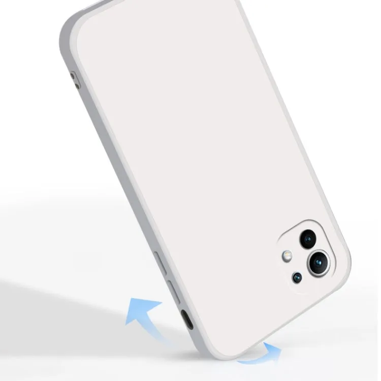 For Xiaomi Mi 11 Solid Color Imitation Liquid Silicone Straight Edge Dropproof Full Coverage