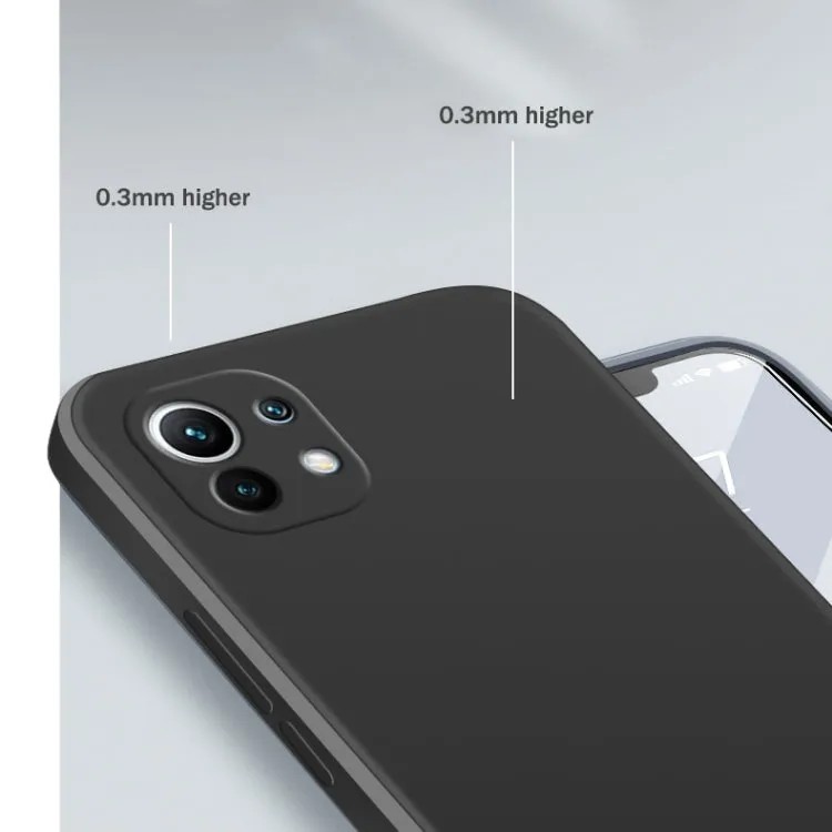 For Xiaomi Mi 11 Solid Color Imitation Liquid Silicone Straight Edge Dropproof Full Coverage