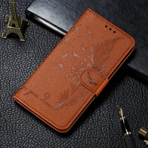 For Xiaomi Mi 11 Ultra Litchi Texture Feather Embossing Pattern Horizontal Flip Leather Case with