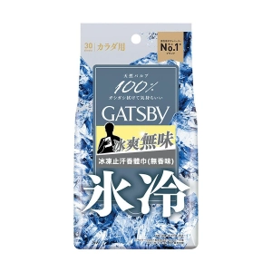 GATSBY Ice-Type Deo Body Paper Unscented 30 PS  (30pcs)