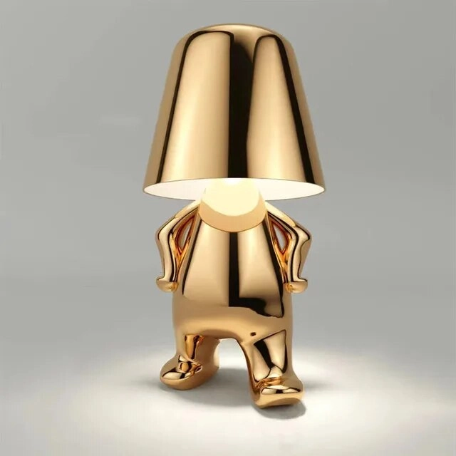 Golden Statue Table Lamp With Different Movements