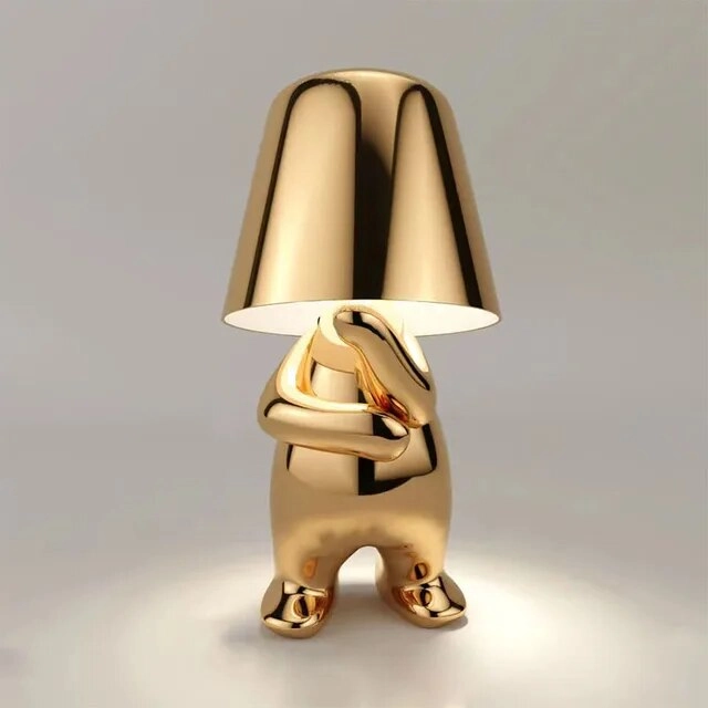 Golden Statue Table Lamp With Different Movements