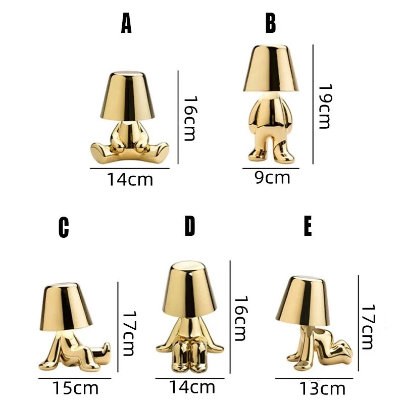Golden Statue Table Lamp With Different Movements