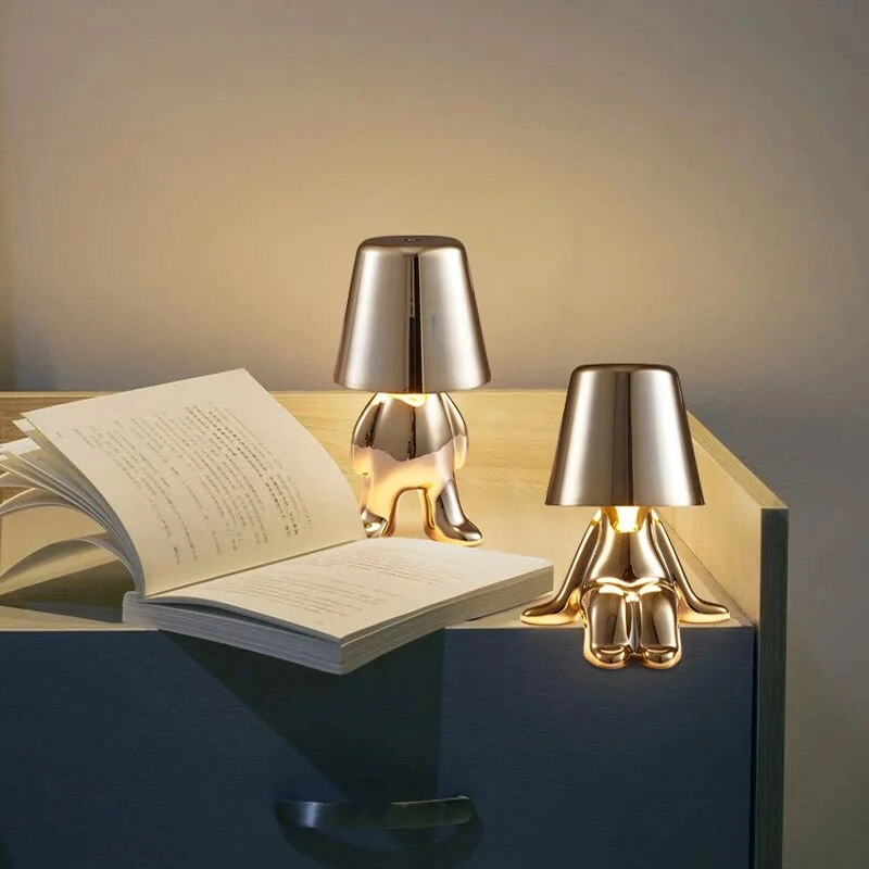 Golden Statue Table Lamp With Different Movements