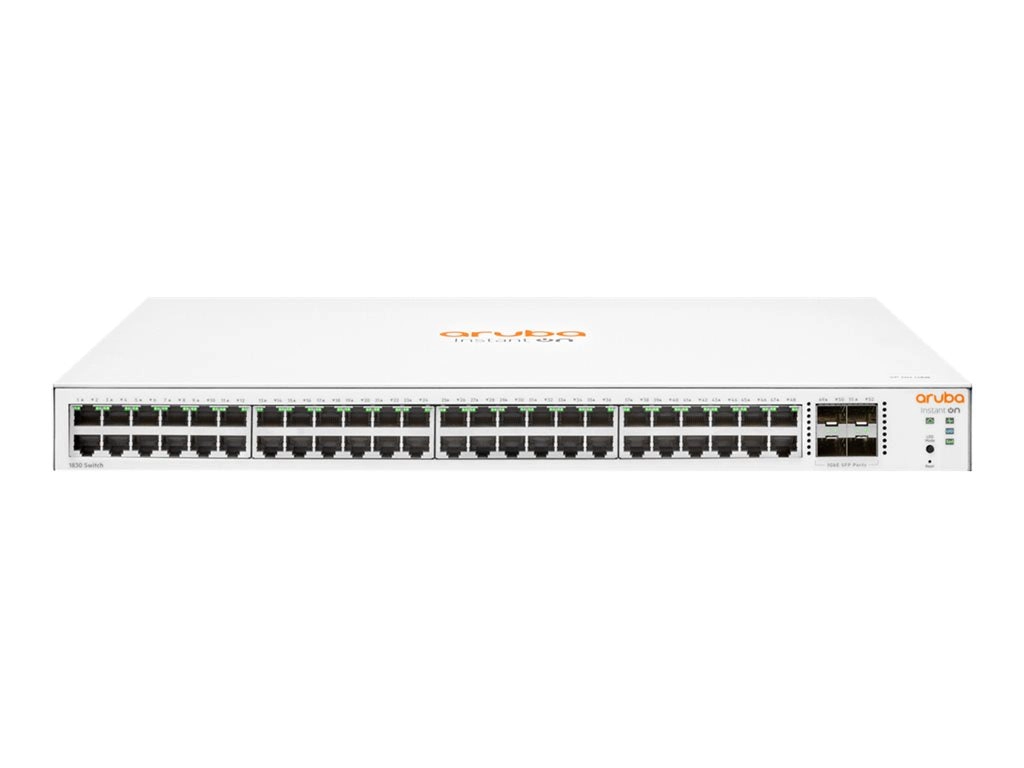 HPE Networking Instant On 1830 48G 4SFP Switch - Switch - smart - 48 x 10/100/1000   4 x Gigabit SFP - desktop, rack-mountable JL814A#B2E
