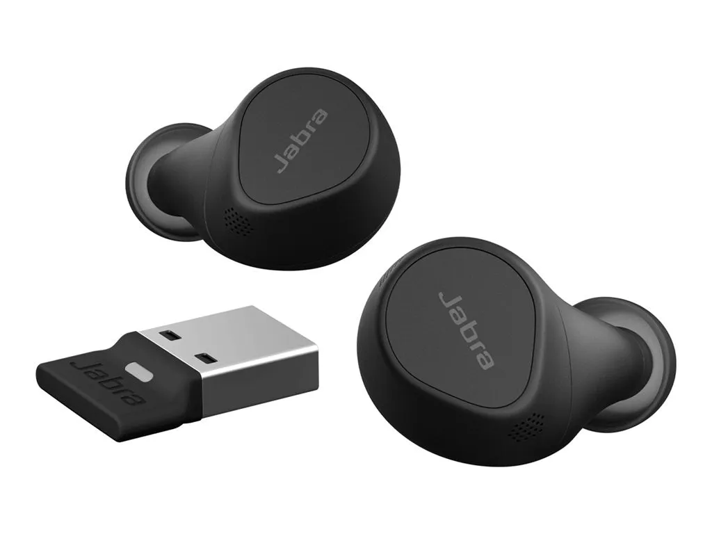 Jabra Evolve2 Buds MS - True wireless earphones with mic - in-ear - Bluetooth - active noise canceling - USB-A via Bluetooth 20797-999-989