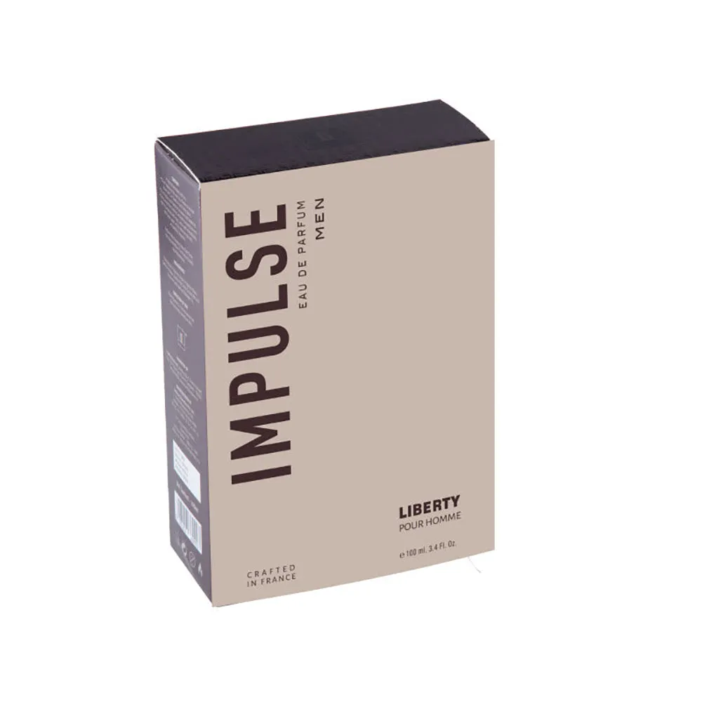 Liberty Luxury Impulse Perfume for Men (100ml/3.4Oz), Eau De Parfum (EDP), Crafted in France, Long Lasting Smell, Citrus & Spicy notes.