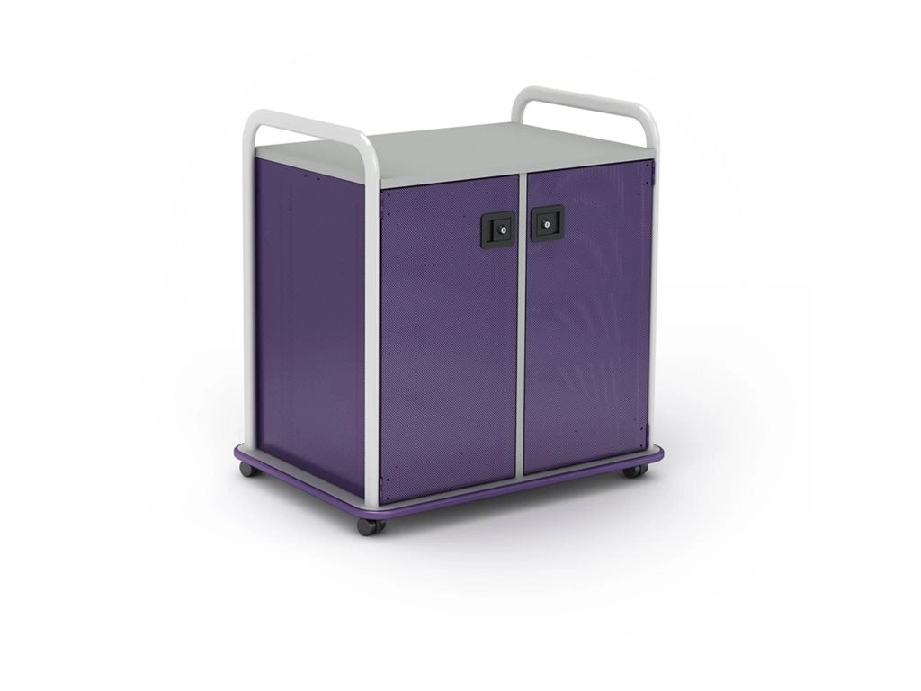 Paragon A&D Crossfit Storage - Trolley - 8 shelves - 2 doors - 16 gauge tubular steel, TFM - frost, orangesicle, wisdom CFD30WDSHLV-918XZX