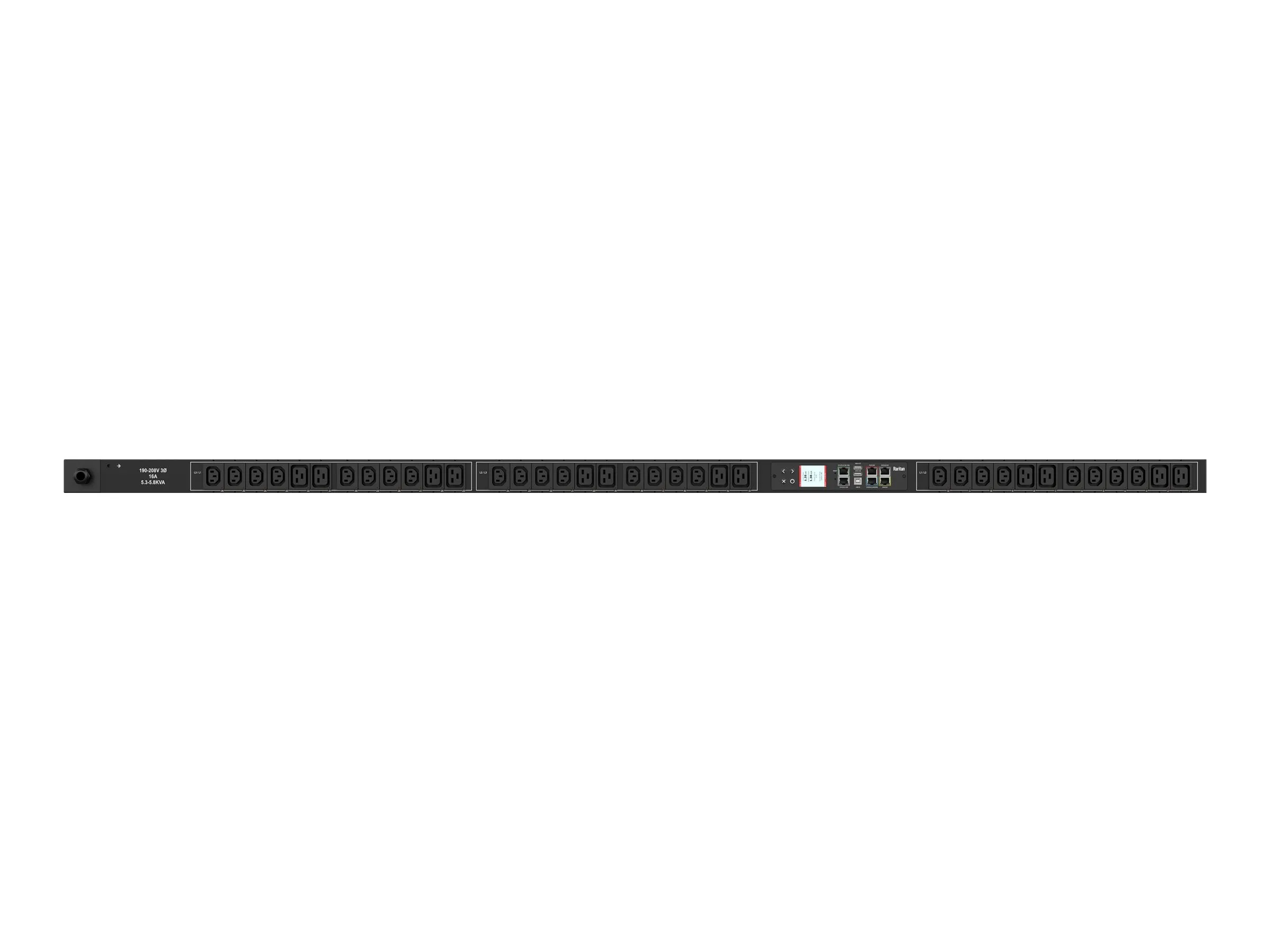 Raritan PX3-5735 - Power distribution unit (rack-mountable) - AC 208 V - 5800 VA - RS-232, USB, Ethernet 10/100/1000 - input: