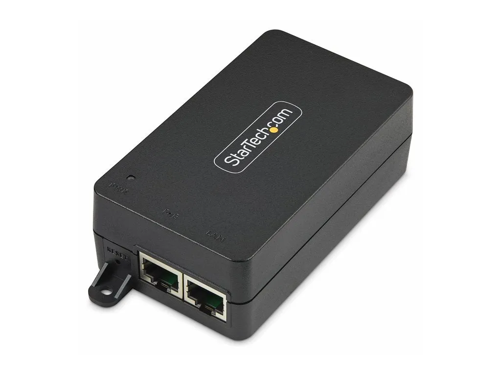 StarTech.com 1-Port 10Gbps PoE   Injector, 60W, PoE   (802.3af/at/bt) - PoE injector - unmanaged inline - AC 100-240 V - 60 Watt AF31XC-POE-INJECTOR