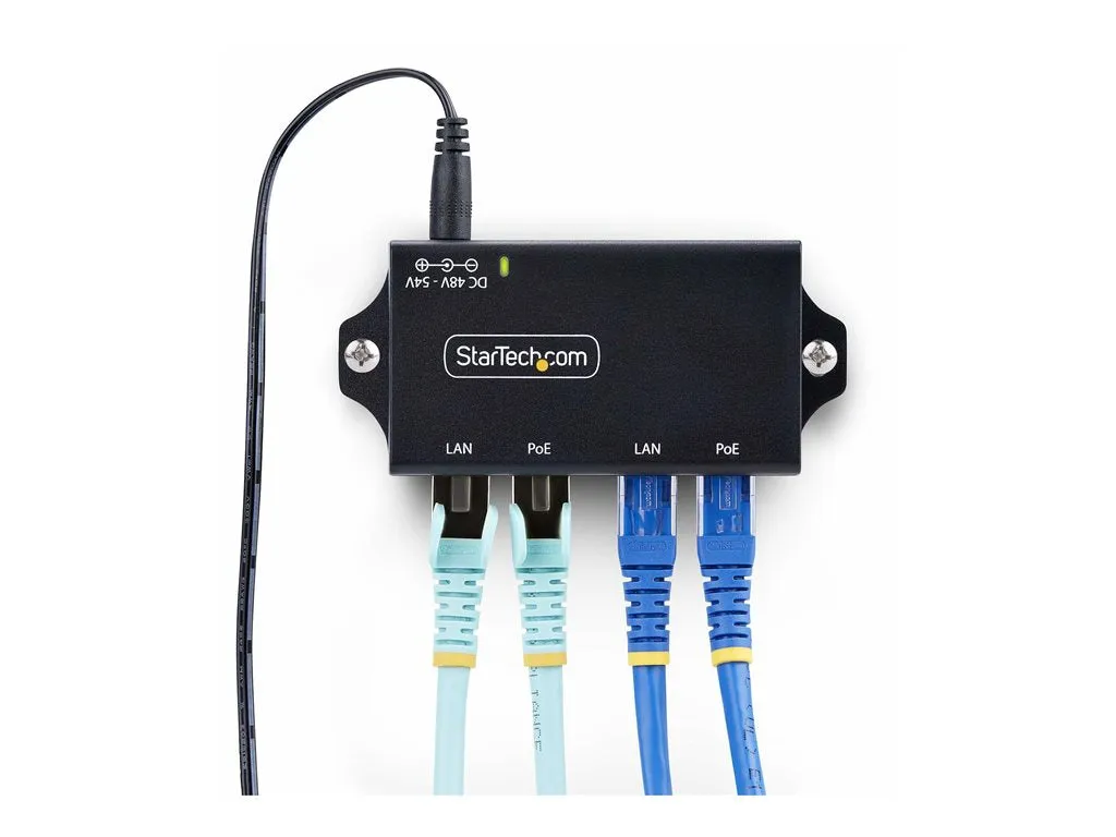 StarTech.com 2-Port Gigabit PoE  Injector, PoE/PoE  (802.3af/802.3at) 30W - PoE injector - unmanaged inline - DC 48 - 52 V - AF221C-POE-INJECTOR