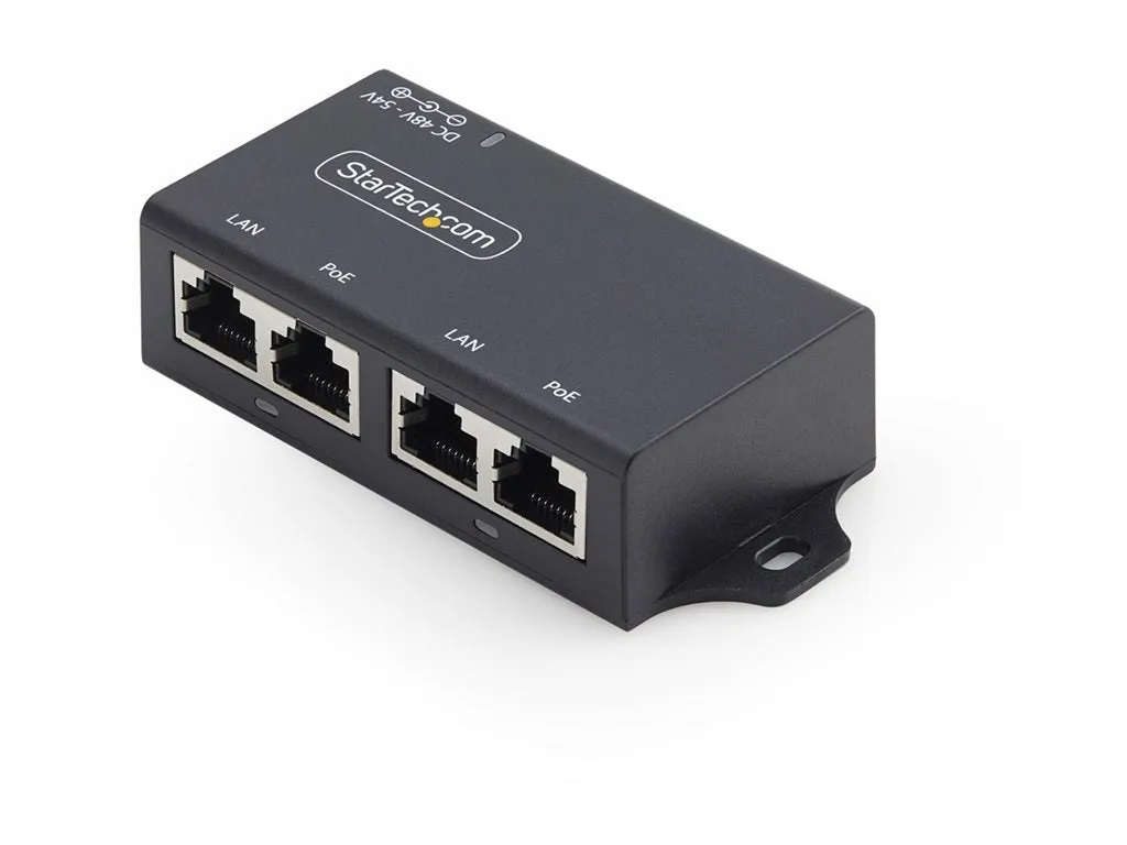 StarTech.com 2-Port Gigabit PoE  Injector, PoE/PoE  (802.3af/802.3at) 30W - PoE injector - unmanaged inline - DC 48 - 52 V - AF221C-POE-INJECTOR