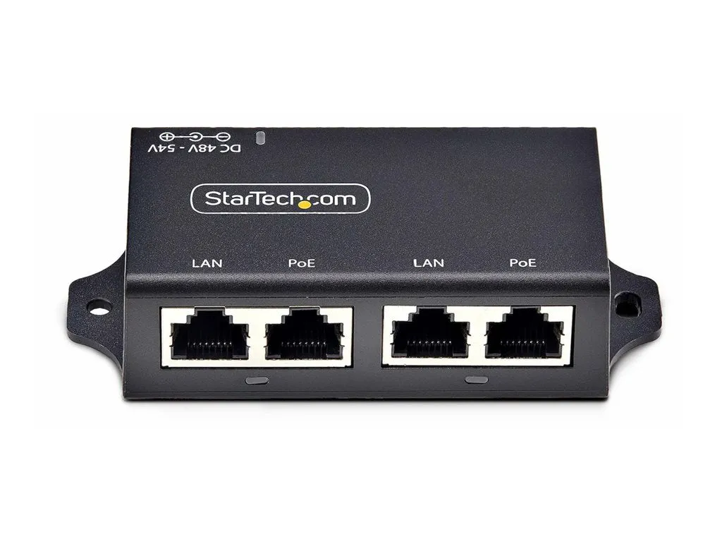 StarTech.com 2-Port Gigabit PoE  Injector, PoE/PoE  (802.3af/802.3at) 30W - PoE injector - unmanaged inline - DC 48 - 52 V - AF221C-POE-INJECTOR