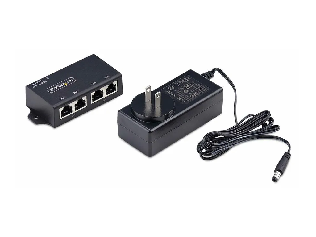 StarTech.com 2-Port Gigabit PoE  Injector, PoE/PoE  (802.3af/802.3at) 30W - PoE injector - unmanaged inline - DC 48 - 52 V - AF221C-POE-INJECTOR