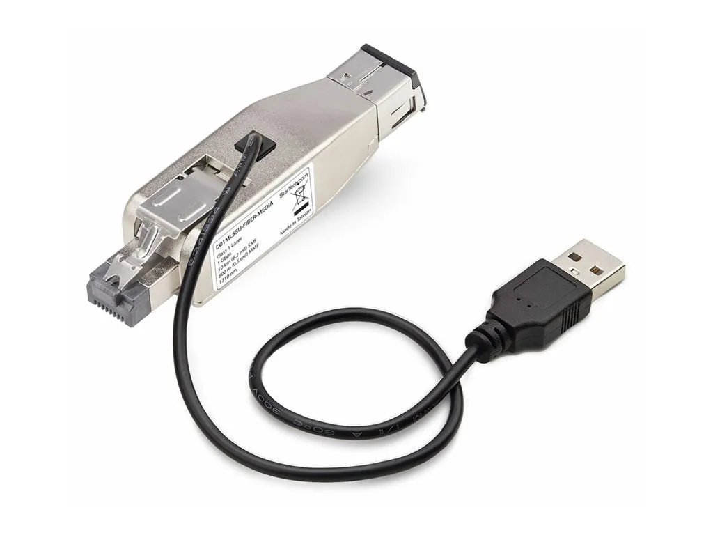 StarTech.com Gigabit Fiber to RJ45 Ethernet Media Converter, Micro Mini - Fiber media converter - 1GbE - 1000Base-T, 1000Base-LX D01ML55U-FIBER-MEDIA