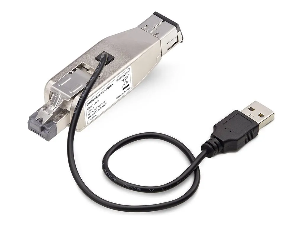 StarTech.com Gigabit Fiber to RJ45 Ethernet Media Converter, Micro Mini - Fiber media converter - 1GbE - 1000Base-T, 1000Base-LX D01ML55U-FIBER-MEDIA