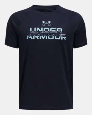 Under Armour Boys' Tech Split Wordmark Short Sleeve